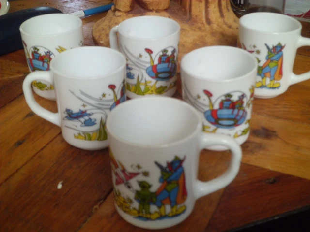 6 Mugs Arcopal Vintage 70-80’ TBE